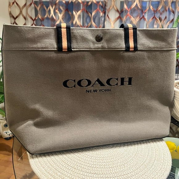 Coach Handbags - Coach Gray Tote Bag with Black Accents
